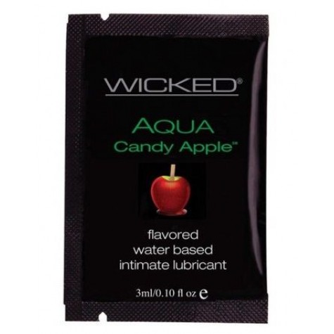 Лубрикант с ароматом сахарного яблока WICKED AQUA Candy Apple - 3 мл.