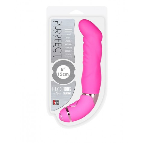 Розовый вибростимулятор точки G PURRFECT SILICONE 6INCH 10FUNCTIONS - 15 см.