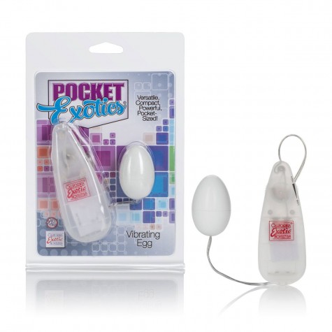 Круглое белое виброяйцо Pocket Exotics Vibrating Egg